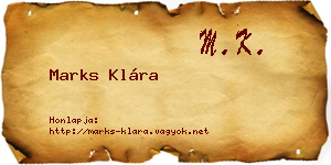 Marks Klára névjegykártya